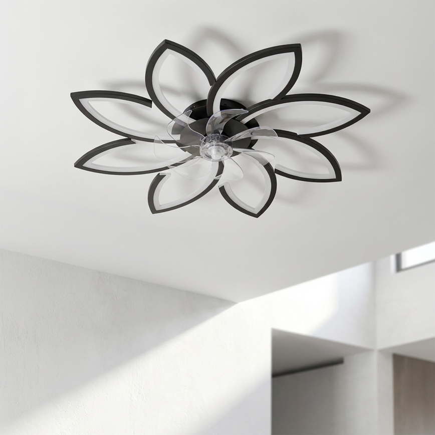 Brilagi - zatemnitveni LED stropni ventilator LED/43W/230V premer 90 cm črna + daljinski upravljalnik