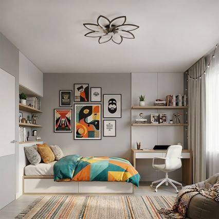 Brilagi - zatemnitveni LED stropni ventilator LED/43W/230V premer 90 cm črna + daljinski upravljalnik