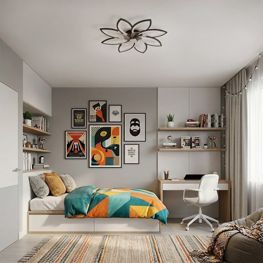 Brilagi - zatemnitveni LED stropni ventilator LED/43W/230V premer 90 cm črna + daljinski upravljalnik