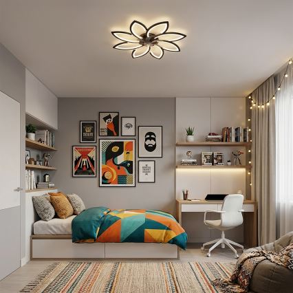 Brilagi - zatemnitveni LED stropni ventilator LED/43W/230V premer 90 cm črna + daljinski upravljalnik