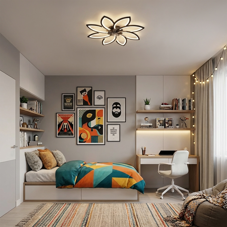 Brilagi - zatemnitveni LED stropni ventilator LED/43W/230V premer 90 cm črna + daljinski upravljalnik