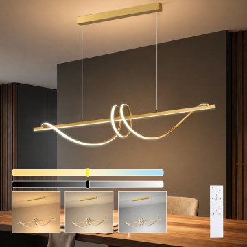 BRILAGI - Zatemnjevalni LED viseči lestenec na kablu SIGNATURE LED/50W/230V 3000-6000K 120 cm zlata + daljinski upravljalnik