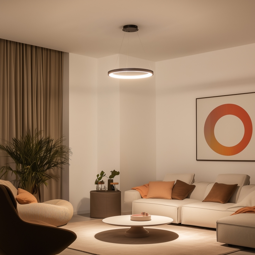 Brilagi - LED zatemljiv viseči lestenec na kablu FALCON SLIM LED/42W/230V 3000-6500K premer 50 cm črna + daljinski upravljalnik