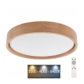 Brilagi - zatemnjevalno LED stropno svetilo MANAROLA LED/24W/230V premer 42 cm 3000-6500K hrast + z daljinskim upravljalnikom