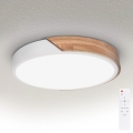 BRILAGI - zatemnjevalno LED stropno svetilo PILANA LED/48W/230V hrast/bela Ø 40 cm + daljinski upravljalnik