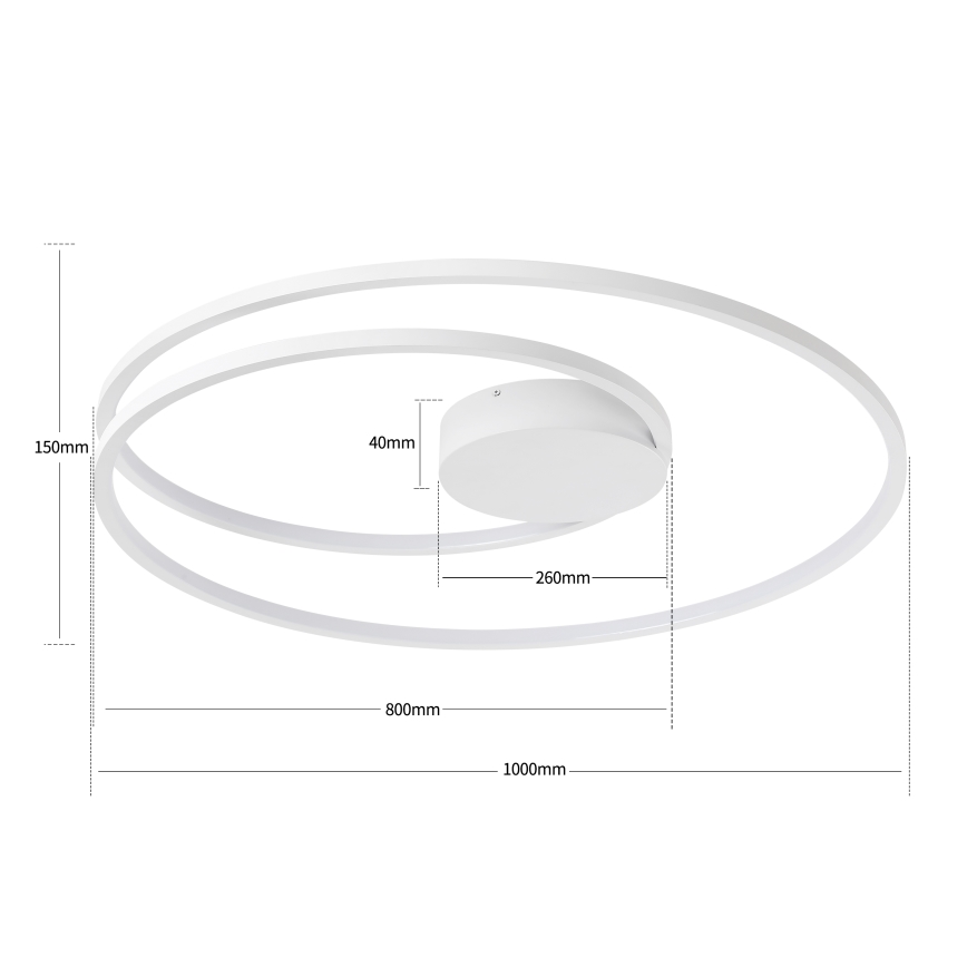 Brilagi - Zatemnjiva LED stropna svetilka TWISTER LED/105W/230V 3000-6000K premer 100 cm bela + daljinsko upravljanje