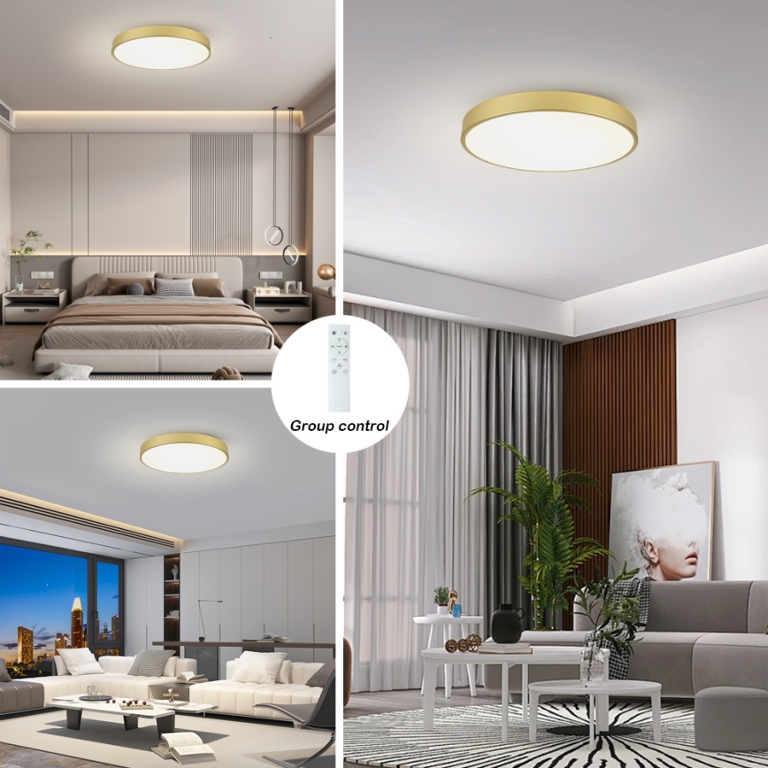 Brilagi - LED stropna svetilka POOL SMART z možnostjo zatemnitve LED/100W/230V 3000-6000K 80 cm zlata Wi-Fi Tuya + daljinski upravljalnik