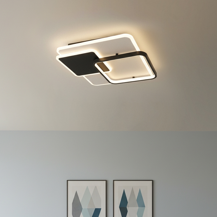 Brilagi - Zatemnjevalna stropna LED svetilka FLARE LED/64W/230V 3000-6000K 45x45 cm bela/črna + daljinski upravljalnik