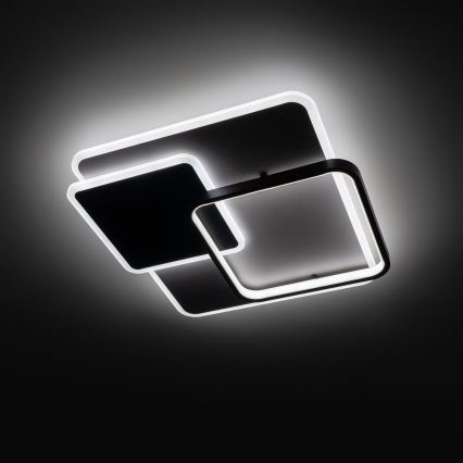 Brilagi - Zatemnjevalna stropna LED svetilka FLARE LED/64W/230V 3000-6000K 45x45 cm bela/črna + daljinski upravljalnik
