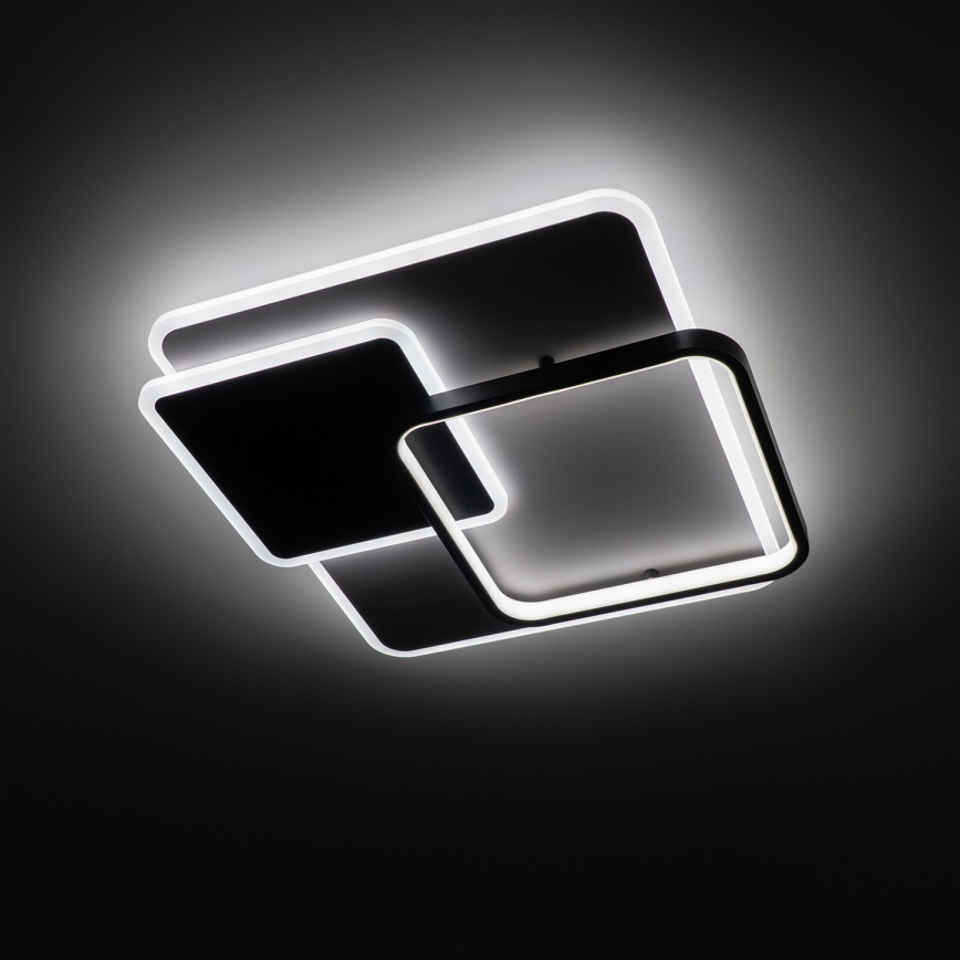 Brilagi - Zatemnjevalna stropna LED svetilka FLARE LED/64W/230V 3000-6000K 45x45 cm bela/črna + daljinski upravljalnik