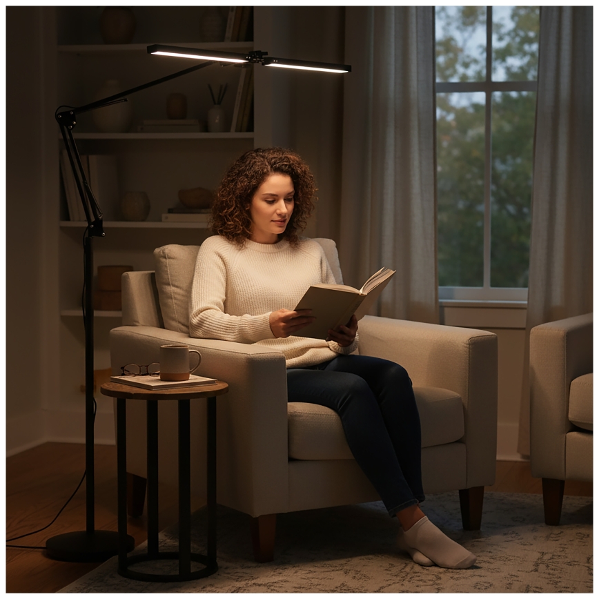 Brilagi - LED zatemnjiva fleksibilna stoječa svetilka VARIO LED/14W/230V 3000-6000K 157 cm črna
