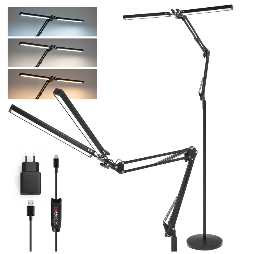 Brilagi - LED zatemnjiva fleksibilna stoječa svetilka VARIO LED/14W/230V 3000-6000K 157 cm črna