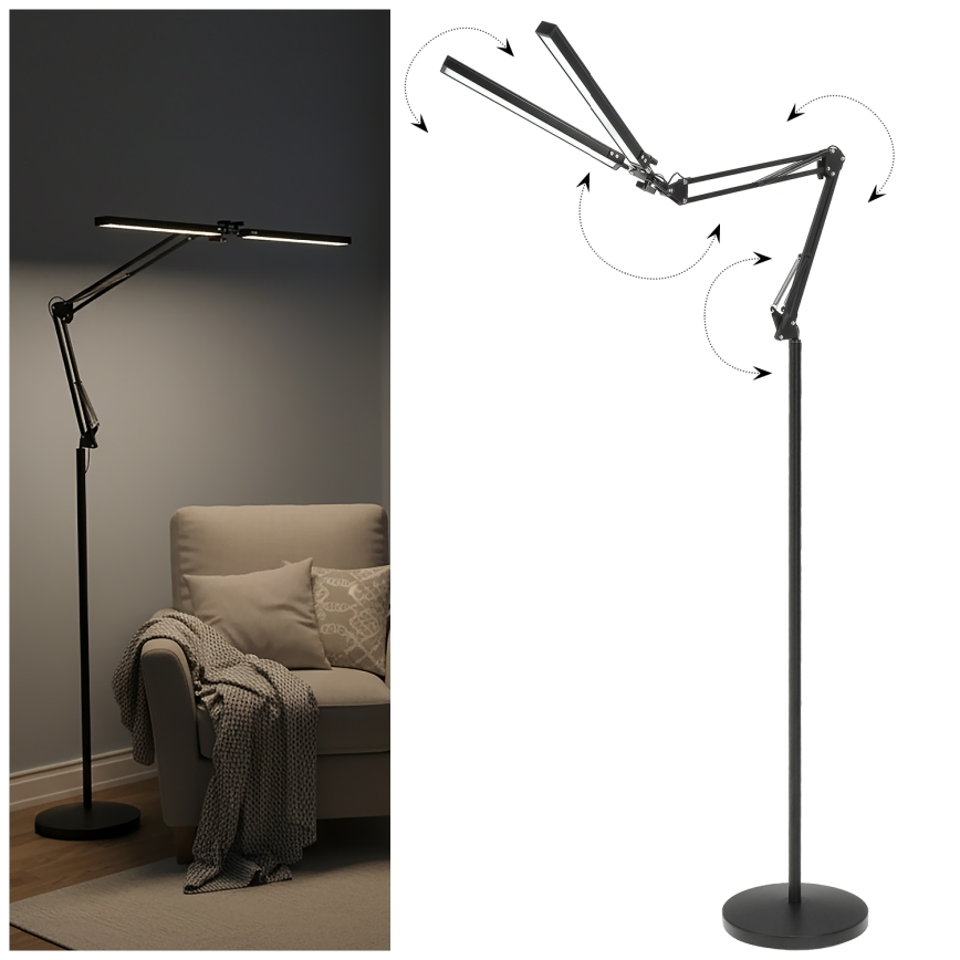 Brilagi - LED zatemnjiva fleksibilna stoječa svetilka VARIO LED/14W/230V 3000-6000K 157 cm črna