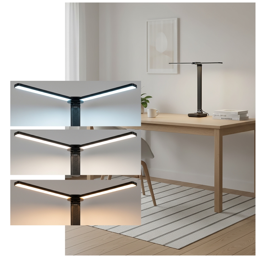 Brilagi - zatemnjiva LED namizna svetilka MODO DUO LED/8W/5V 3000/4000/6500K črna
