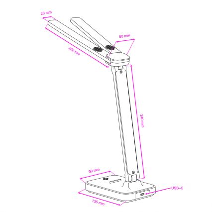BRILAGI - zatemnjiva LED namizna svetilka MODO DUO LED/8W/5V 3000/4000/6500K črna