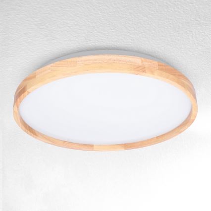 Brilagi - LED zatemnjiva stropna svetilka ALSON LED/48W/230V 3000-6500K hrast premer 39,5 cm + daljinski upravljalnik