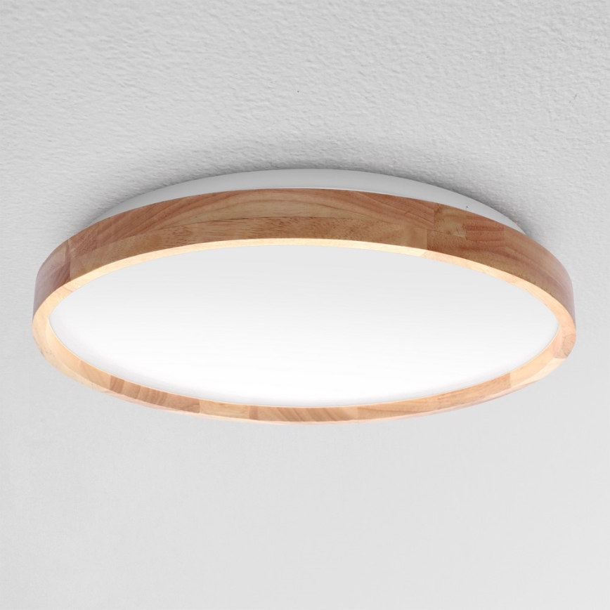 Brilagi - LED zatemnjiva stropna svetilka ALSON LED/48W/230V 3000-6500K hrast premer 39,5 cm + daljinski upravljalnik