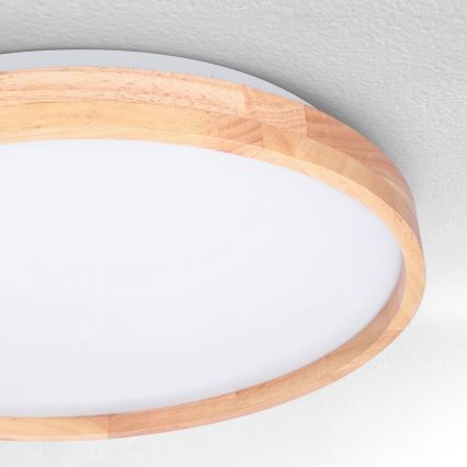 Brilagi - LED zatemnjiva stropna svetilka ALSON LED/48W/230V 3000-6500K hrast premer 39,5 cm + daljinski upravljalnik