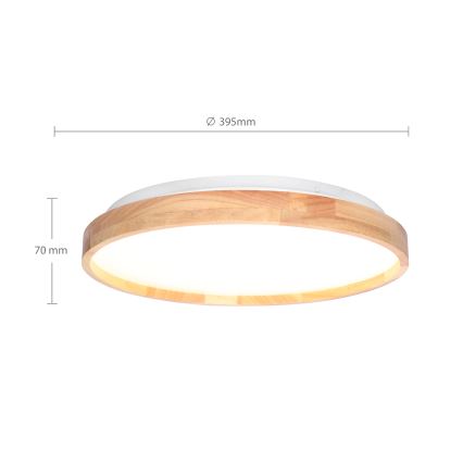 Brilagi - LED zatemnjiva stropna svetilka ALSON LED/48W/230V 3000-6500K hrast premer 39,5 cm + daljinski upravljalnik