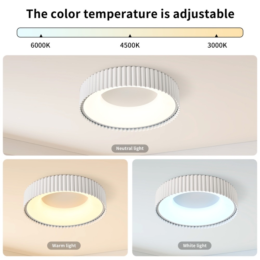 Brilagi - zatemnjiva LED stropna svetilka FALCON MODERN LED/30W/230V 3000-6000K 40 cm bela + daljinski upravljalnik