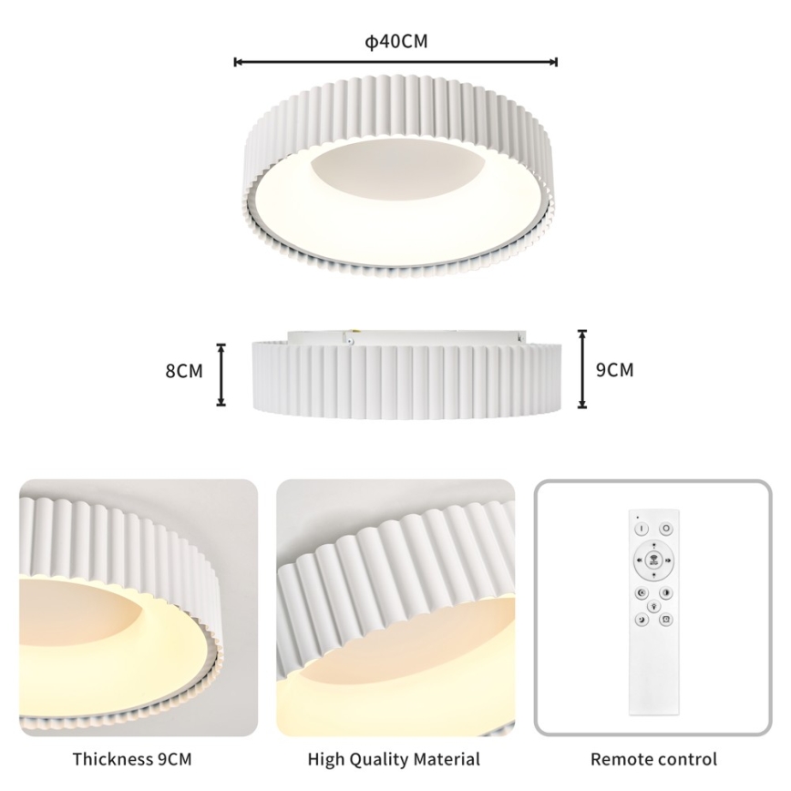 Brilagi - zatemnjiva LED stropna svetilka FALCON MODERN LED/30W/230V 3000-6000K 40 cm bela + daljinski upravljalnik