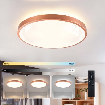 BRILAGI - zatemnjiva LED stropna svetilka GLASS POOL DOUBLE LED/60W/230V, premera 50 cm, bakrena + daljinski upravljalnik