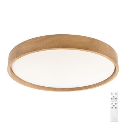 Brilagi - LED stropna svetilka MANAROLA REMOTE z možnostjo zatemnitve LED/36W/230V 3000-6500K premer 51 cm hrast + daljinski upravljalnik