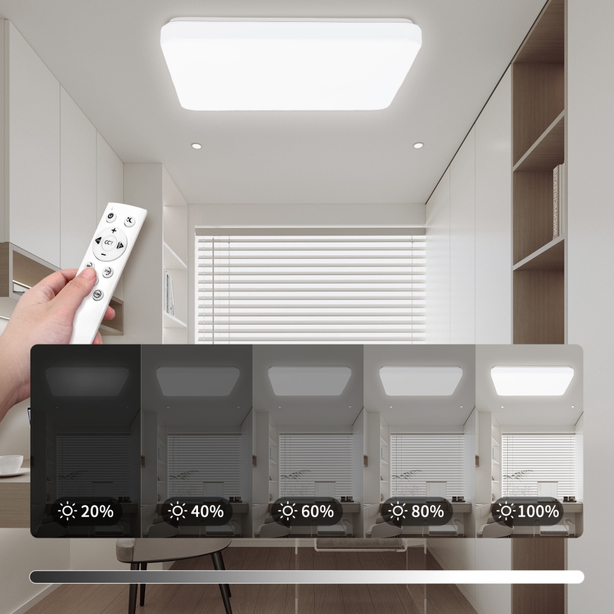 Brilagi - Zatemnljivo stropno LED svetilo MILKY WAY LED/24W/230V 3000-6500K 37x37 cm + daljinski upravljalnik