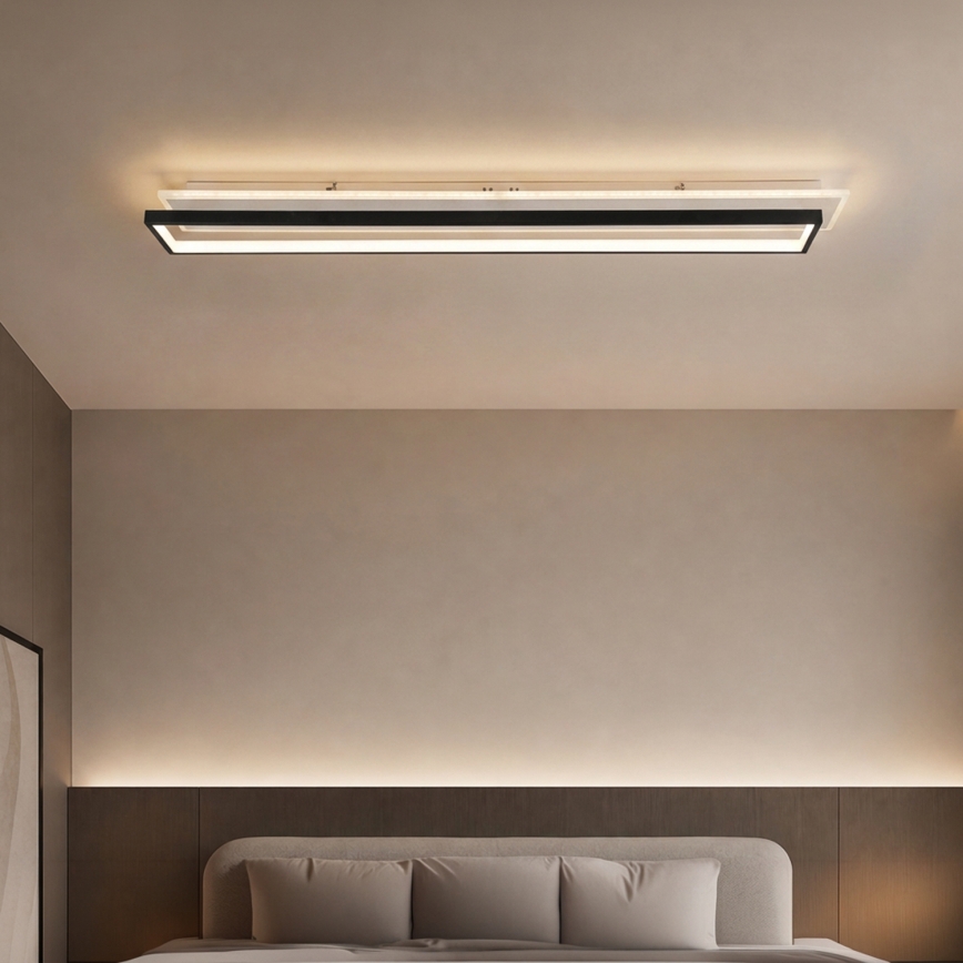 Brilagi - LED zatemnljivo stropno svetilo OUTLINE LED/90W/230V 3000-6000K 18x100 cm bela/črna + daljinski upravljalnik