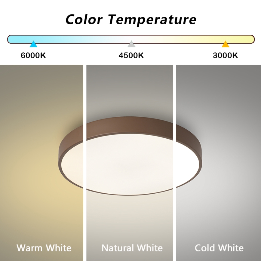 Brilagi - LED stropna svetilka POOL z možnostjo zatemnitve LED/48W/230V 3000-6000K premer 40 cm rjava + daljinski upravljalnik