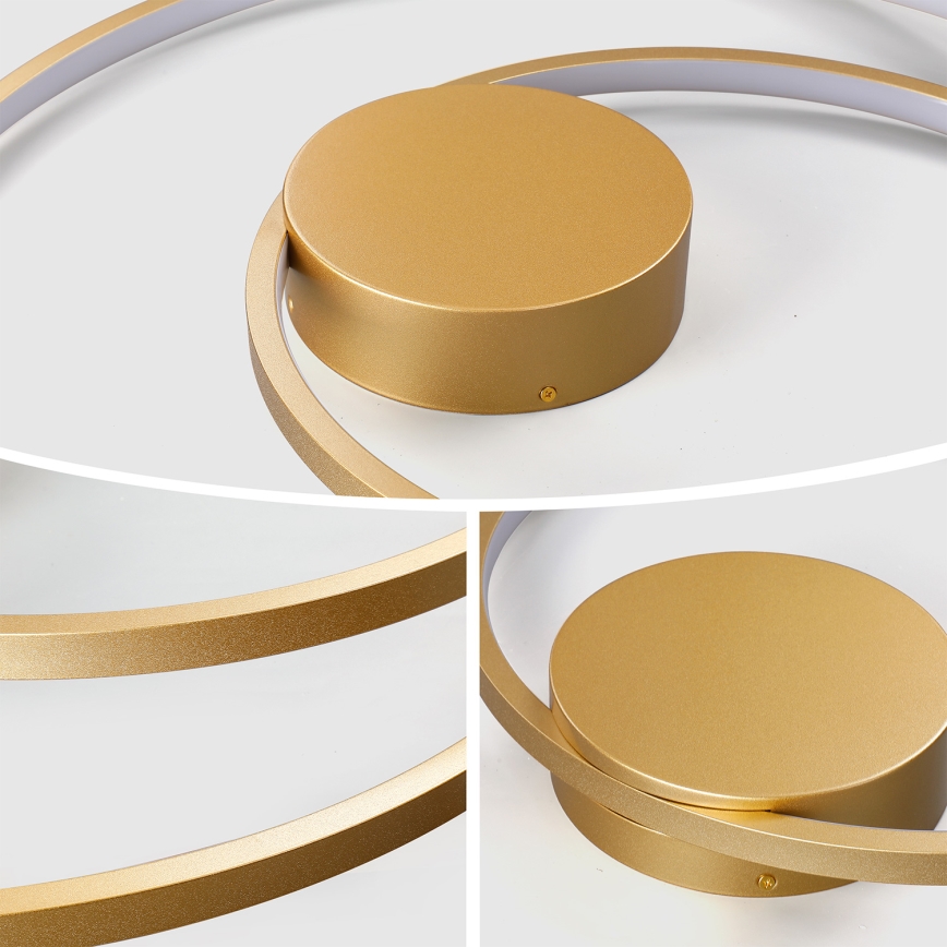 Brilagi - LED zatemnjevalno stropno svetilo TWISTER LED/75W/230V 3000-6000K premer 70 cm zlato + daljinski upravljalnik