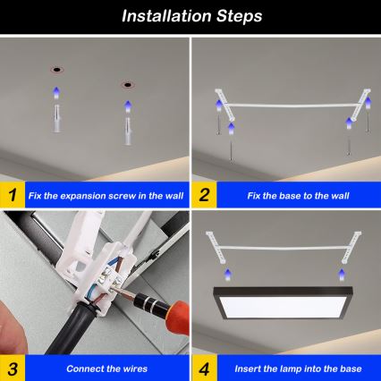 Brilagi - Zatemnjevalna LED stropna svetilka za kopalnico FRAME SMART LED/30W/230V 30x60 cm 3000-6000K IP44 črna + daljinski upravljalnik