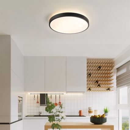 Brilagi - Zatemnjiva LED stropna svetilka GLASS POOL DOUBLE LED/48W/230V 3000-6000K 40 cm črna + daljinski upravljalnik