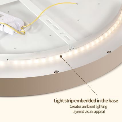 Brilagi - LED stropna svetilka z zatemnitvijo GLASS POOL DOUBLE LED/48W/230V 3000-6000K 40 cm bež + daljinski upravljalnik