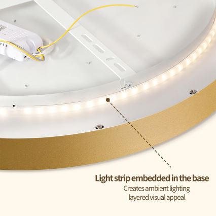 Brilagi - zatemnljivo stropno svetilo GLASS POOL DOUBLE LED/48W/230V 3000-6000K 40 cm v zlati barvi + z daljinskim upravljalnikom