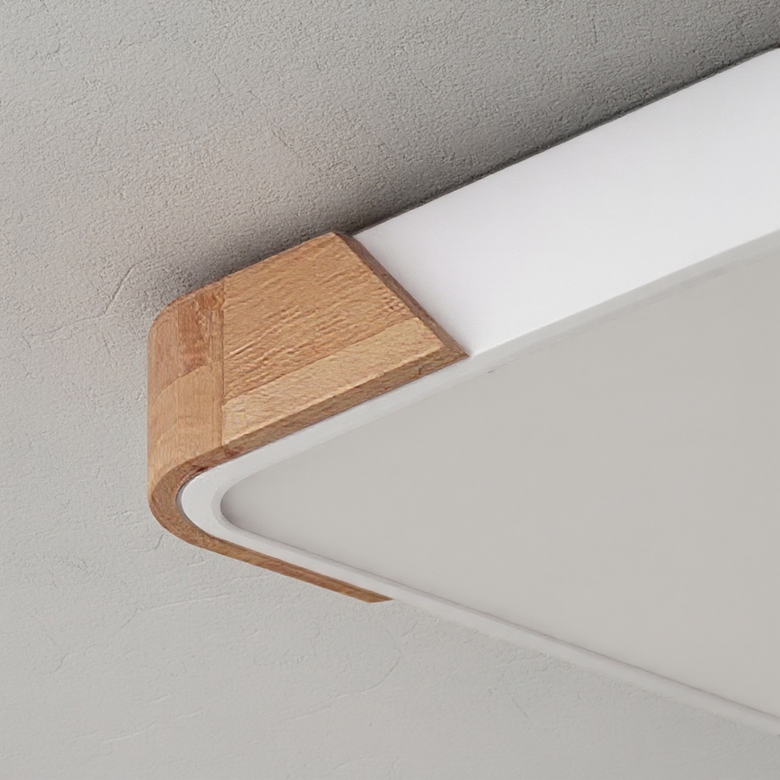 Brilagi - Zatemnitvena LED stropna svetilka PILANA LED/48W/230V 3000-6500K hrast/bela 42x42 cm + daljinski upravljalnik