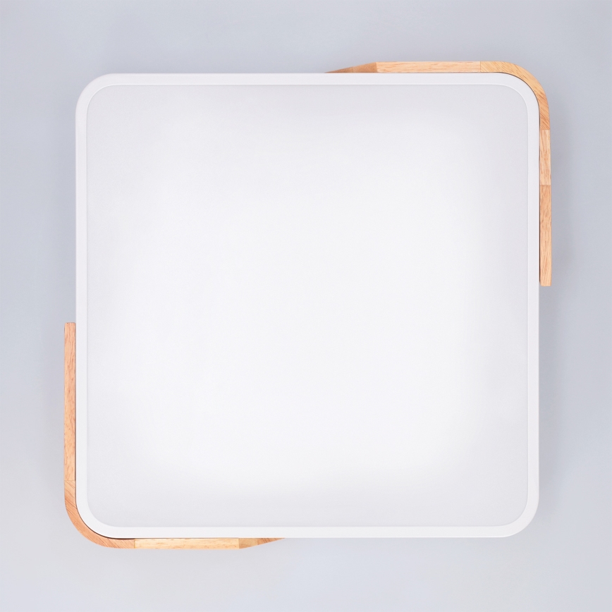 Brilagi - Zatemnitvena LED stropna svetilka PILANA LED/48W/230V 3000-6500K hrast/bela 42x42 cm + daljinski upravljalnik
