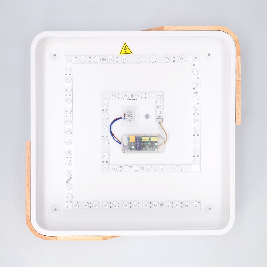 Brilagi - Zatemnitvena LED stropna svetilka PILANA LED/48W/230V 3000-6500K hrast/bela 42x42 cm + daljinski upravljalnik