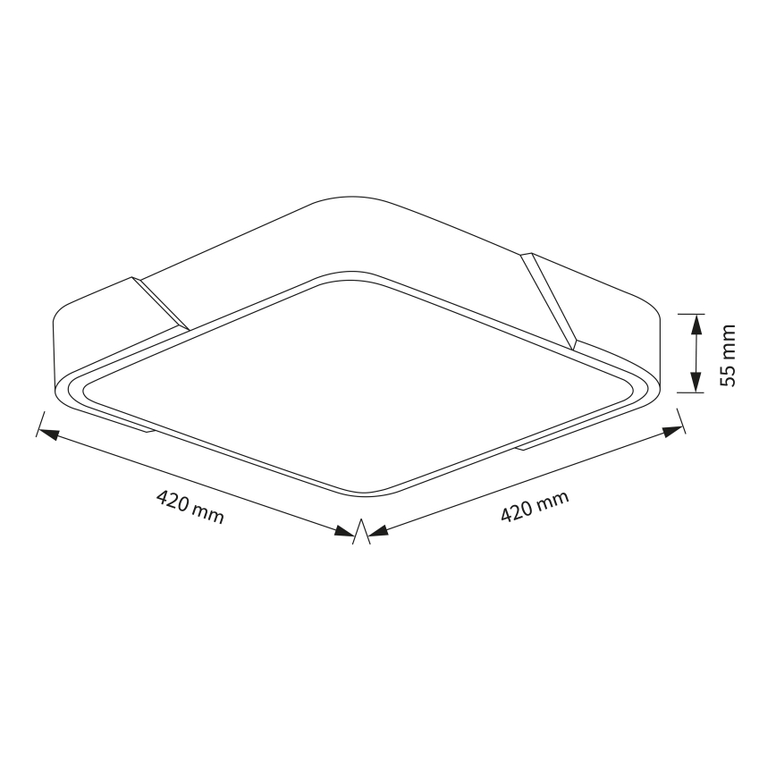 Brilagi - Zatemnitvena LED stropna svetilka PILANA LED/48W/230V 3000-6500K hrast/bela 42x42 cm + daljinski upravljalnik