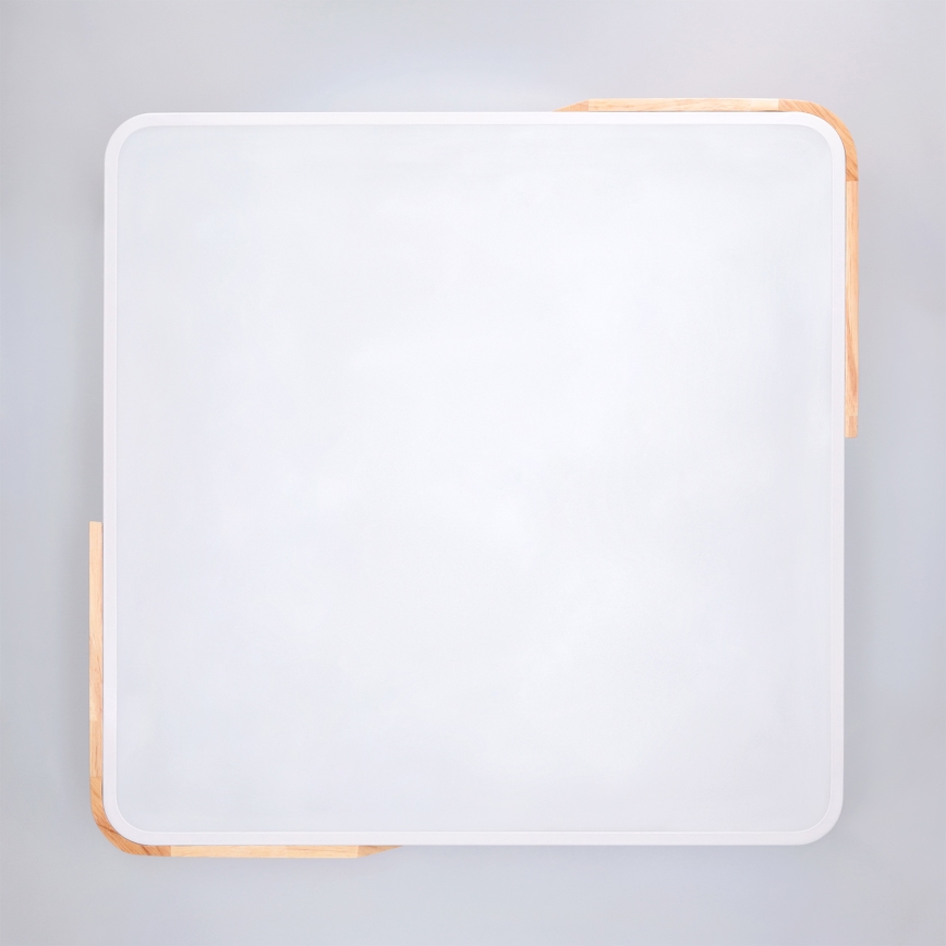 Brilagi - LED stropna svetilka PILANA z možnostjo zatemnitve LED/60W/230V 3000-6500K hrast/bela 56x56 cm + daljinski upravljalnik