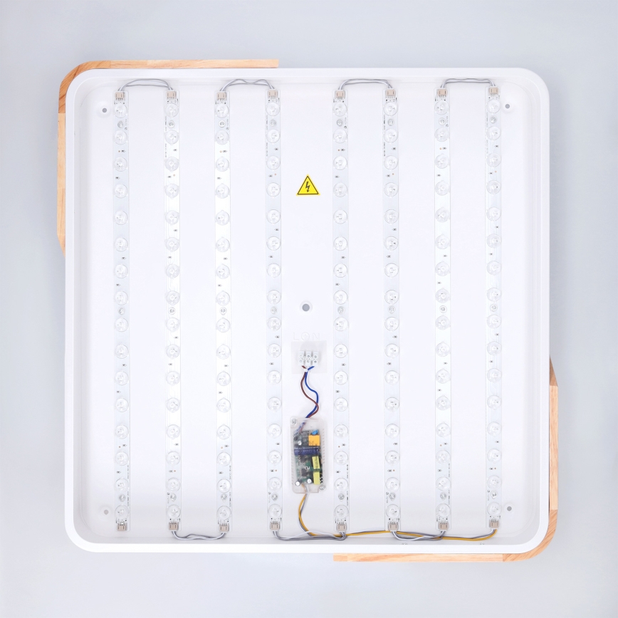 Brilagi - LED stropna svetilka PILANA z možnostjo zatemnitve LED/60W/230V 3000-6500K hrast/bela 56x56 cm + daljinski upravljalnik