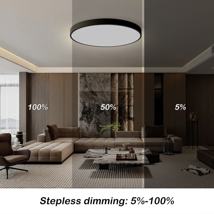 Brilagi - LED zatemljivo stropno svetilo POOL SMART LED/128W/230V 3000-6000K premer 100 cm Wi-Fi Tuya črno + daljinski upravljalnik