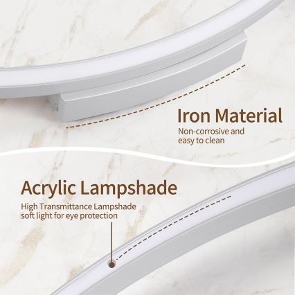 Brilagi - LED zatemnljivo stropno svetilo PORTOFINO LED/85W/230V 3000-6000K premer 120 cm srebrno + daljinski upravljalnik