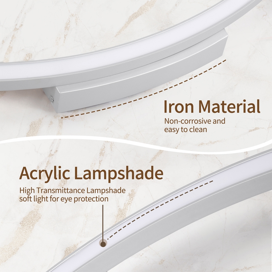 Brilagi - LED zatemnljivo stropno svetilo PORTOFINO LED/85W/230V 3000-6000K premer 120 cm srebrno + daljinski upravljalnik