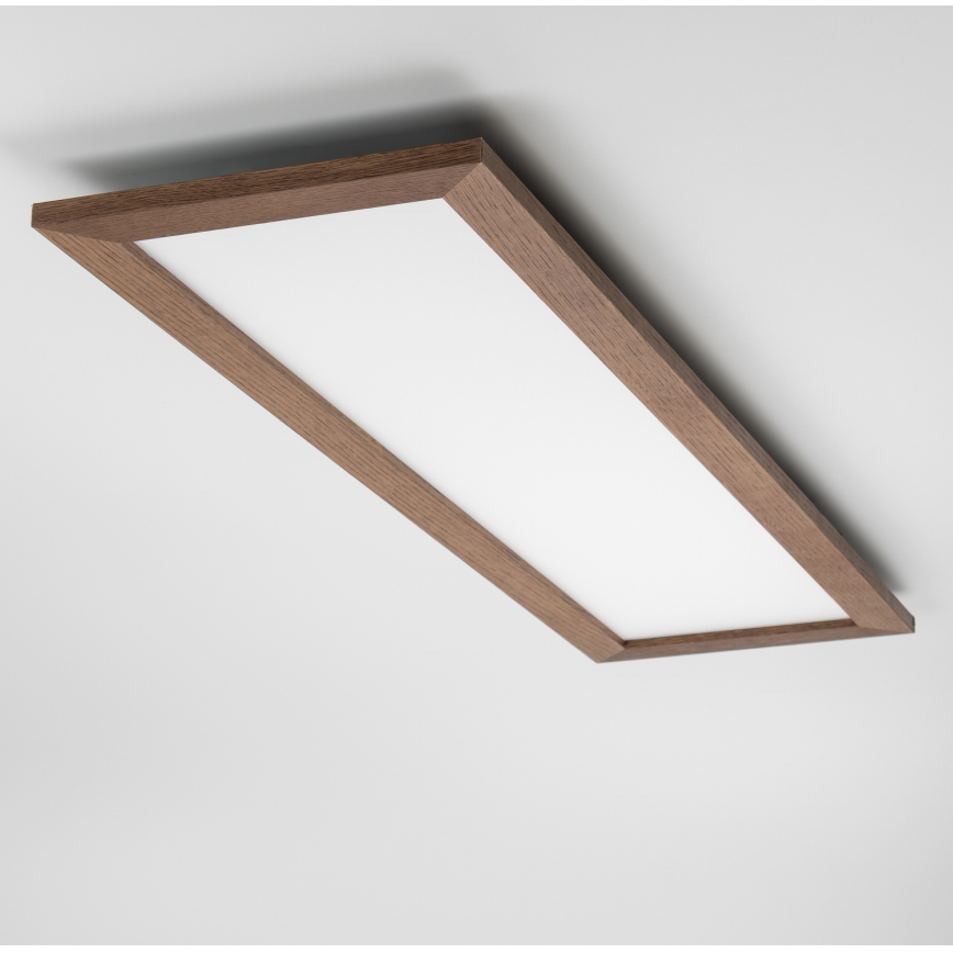 Brilagi - Zatemnljivo LED stropno svetilo SLIMFRAME WOOD LED/58W/230V 124x34 cm 3000-6000K temno rjavo + s priloženim daljinskim upravljalnikom
