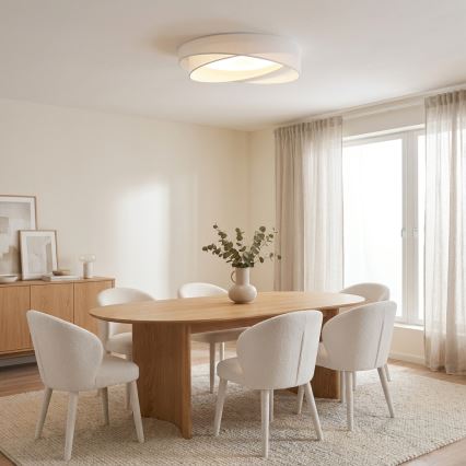 BRILAGI - LED stropna svetilka z zatemnitvijo VELVET TWIST LED/36W/230V 3000-6000K premer 65 cm Wi-Fi Tuya Beacon bela + daljinski upravljalnik