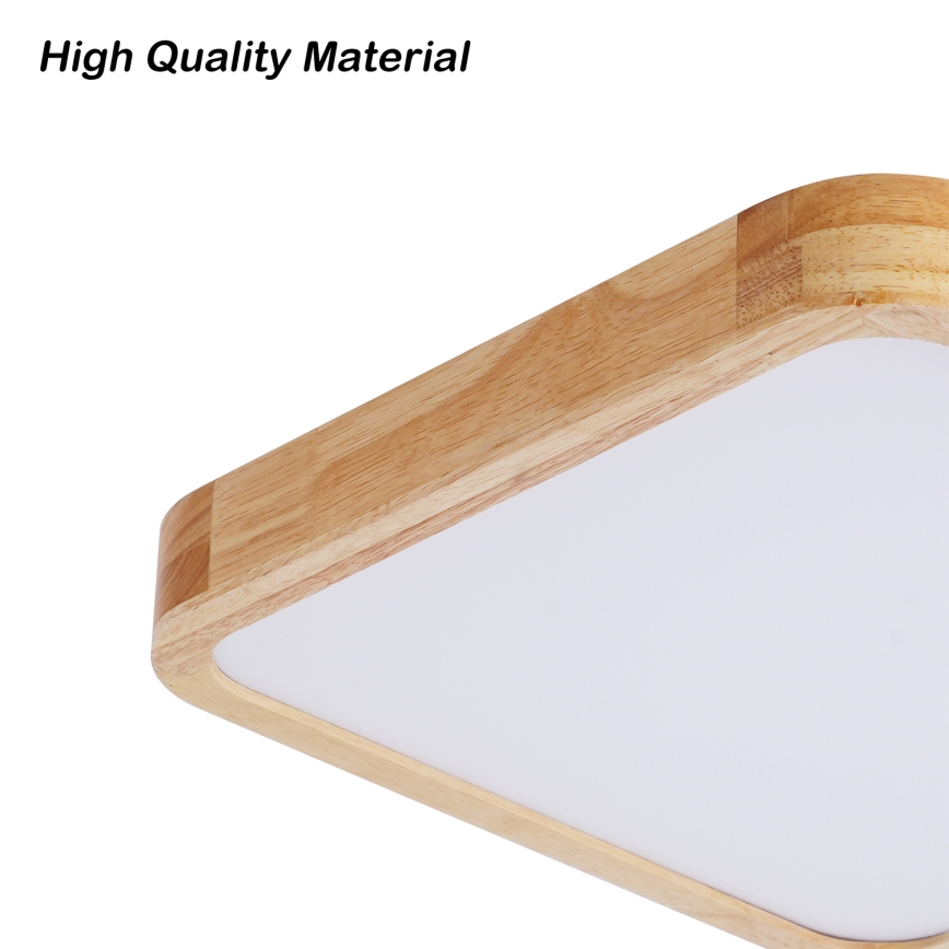 Brilagi - LED zatemljivo stropno svetilo WOODLINE SQUARE LED/48W/230V 3000-6000K hrast 40x40 cm + daljinski upravljalnik