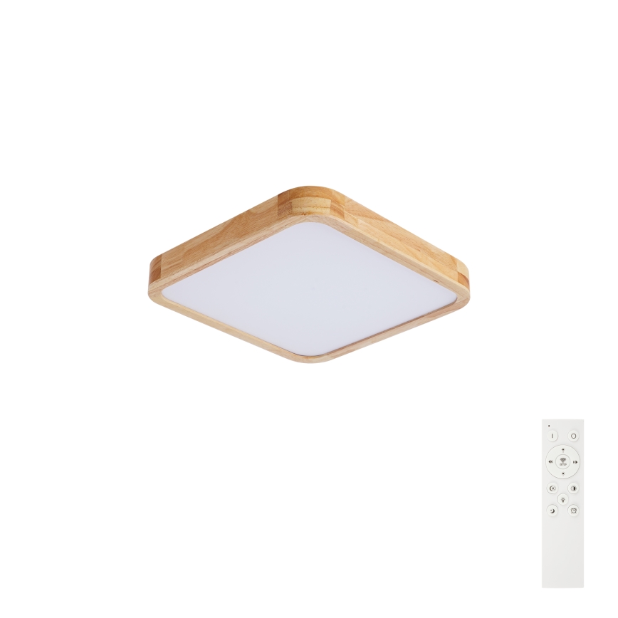 Brilagi - LED zatemljivo stropno svetilo WOODLINE SQUARE LED/48W/230V 3000-6000K hrast 40x40 cm + daljinski upravljalnik