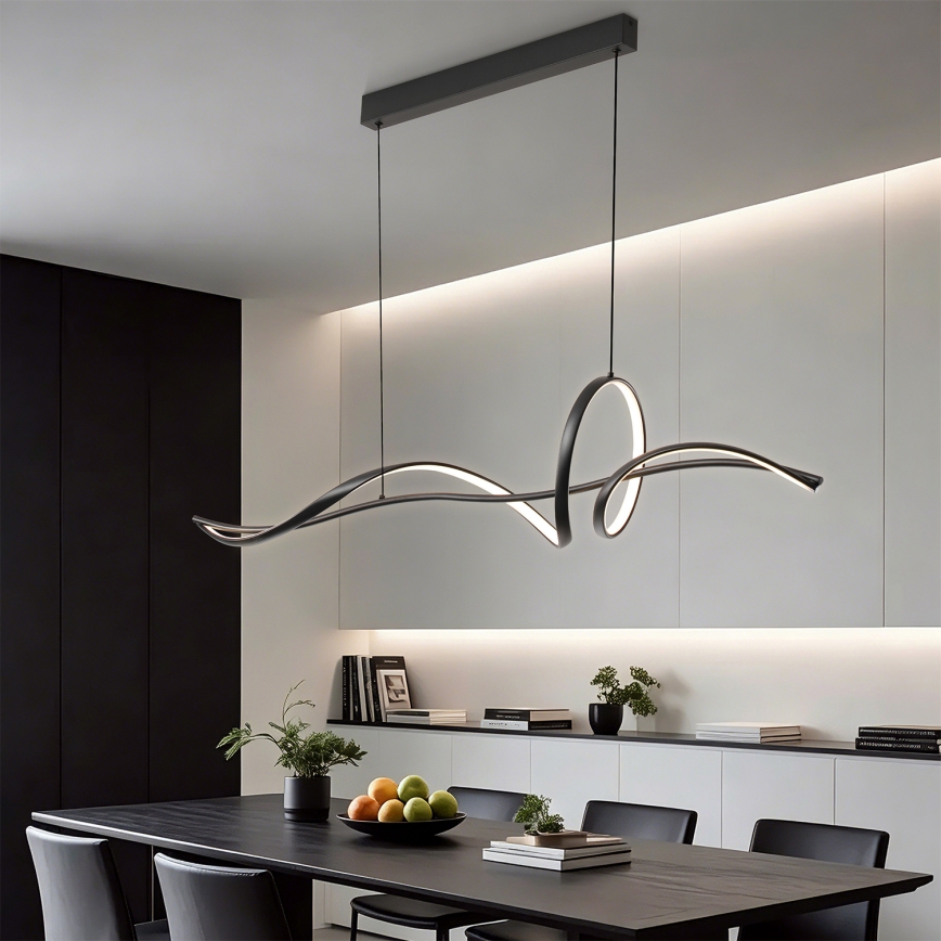 Brilagi - LED viseča svetilka z nastavljivo svetlostjo na kablu SIGNATURE LED/55W/230V 3000-6000K 120x23 cm črna + daljinski upravljalnik