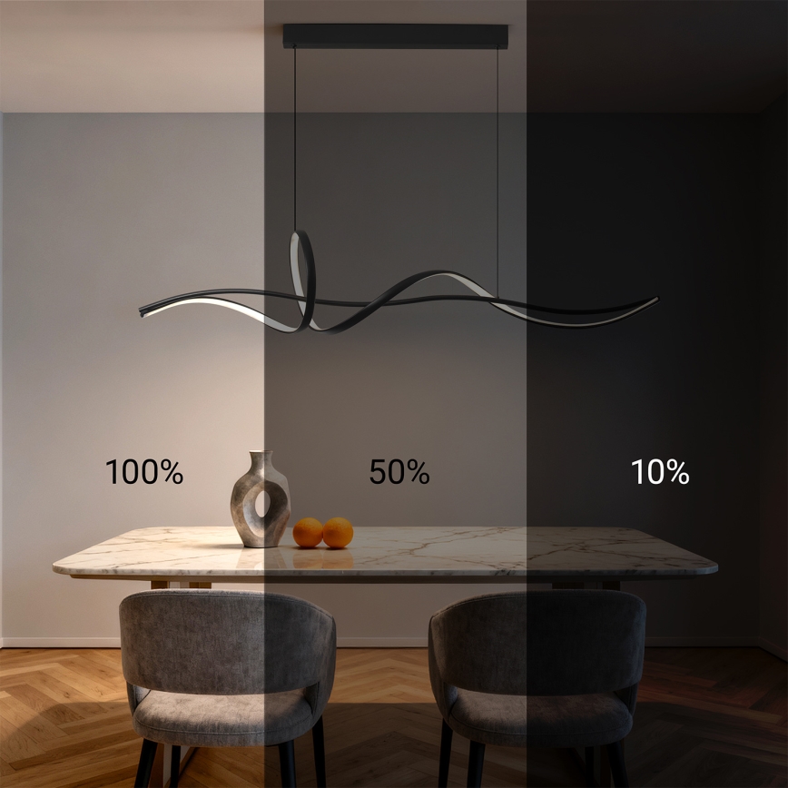 Brilagi - LED viseča svetilka z nastavljivo svetlostjo na kablu SIGNATURE LED/55W/230V 3000-6000K 120x23 cm črna + daljinski upravljalnik